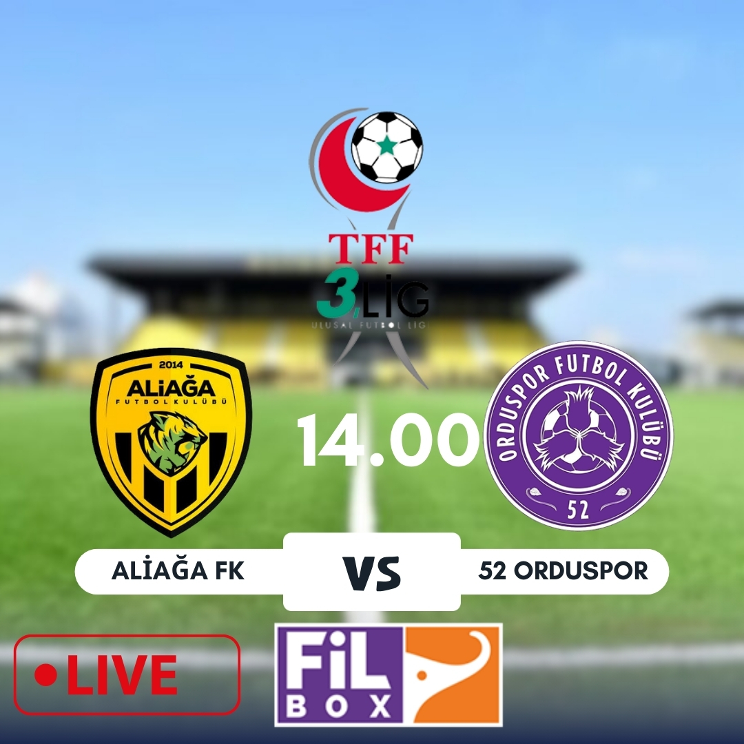 TFF 3.Lig 1.Grup'ta dev maç Filbox ekranlarında... Aliağa FK'nın evinde 52 Orduspor'u ağırlayacağı maçın anlatımında mikrofonda olacağım.