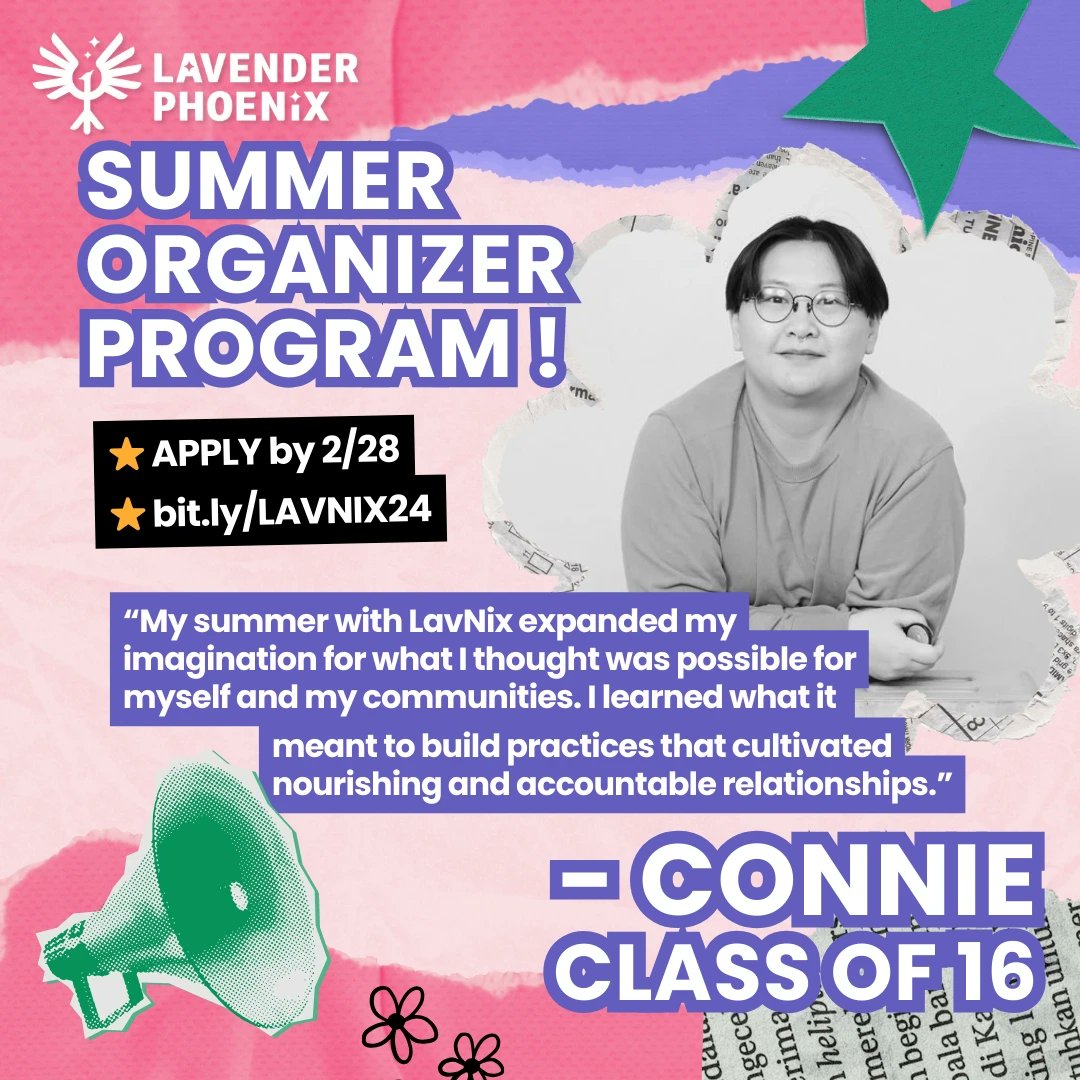 If you’re ready to challenge yourself as an organizer & build communities that center belonging and purpose, apply for LavNix’s SOP! This 8-week stipended apprenticeship is an opportunity to deepen relationships and learn to organize. Apply by 2/28 at bit.ly/LAVNIX24! 💖