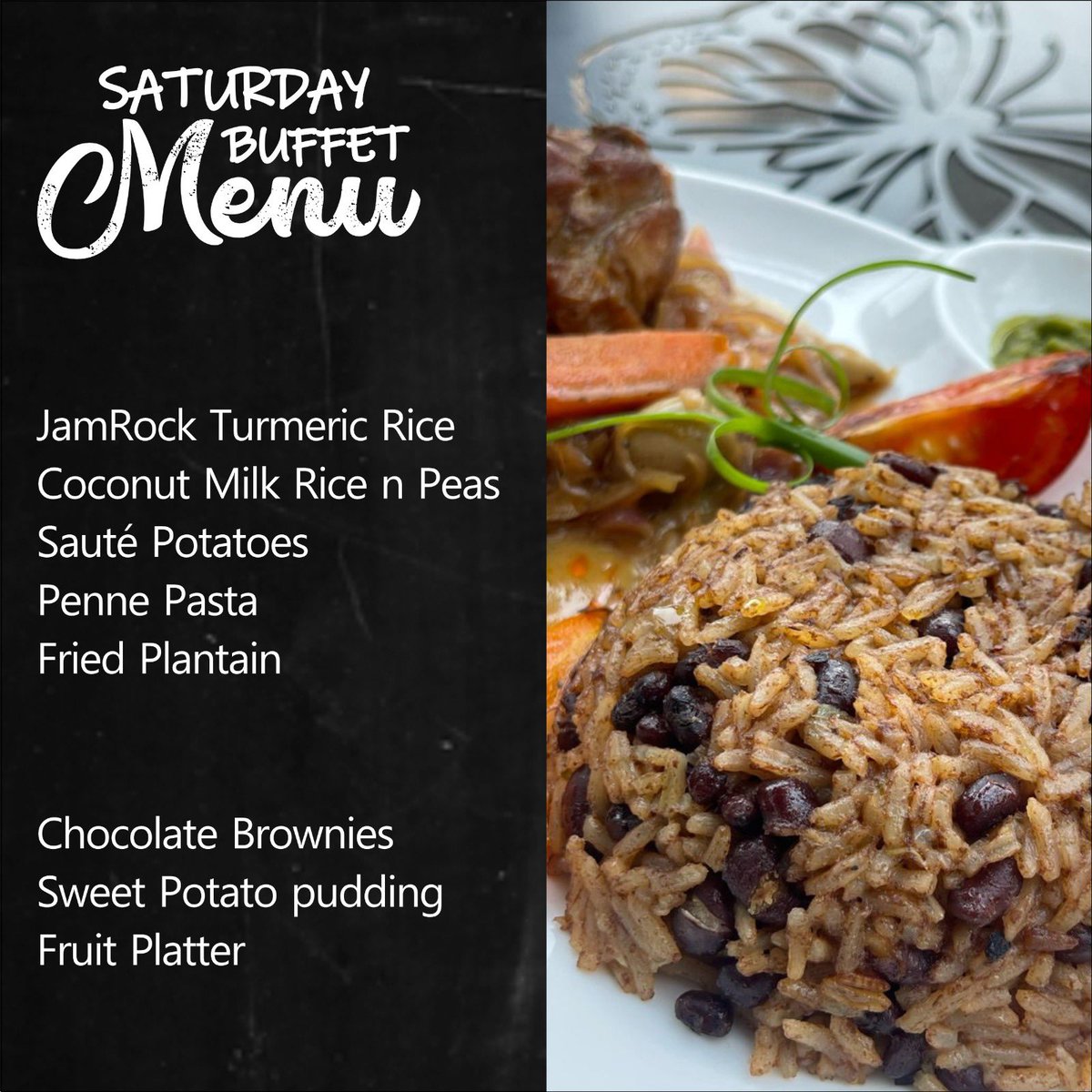 eolympio's tweet photo. JamRock #Saturday Dinner Buffet 
GHS200.00 per head
All you can eat…as long as you leave no leftovers 😄😄😄
6.30pm - 10.30pm 
0544349770 
#menu #dinner #livemusic #buffet #goodfood #jamaica #ghana https://t.co/ig9ckVggGu