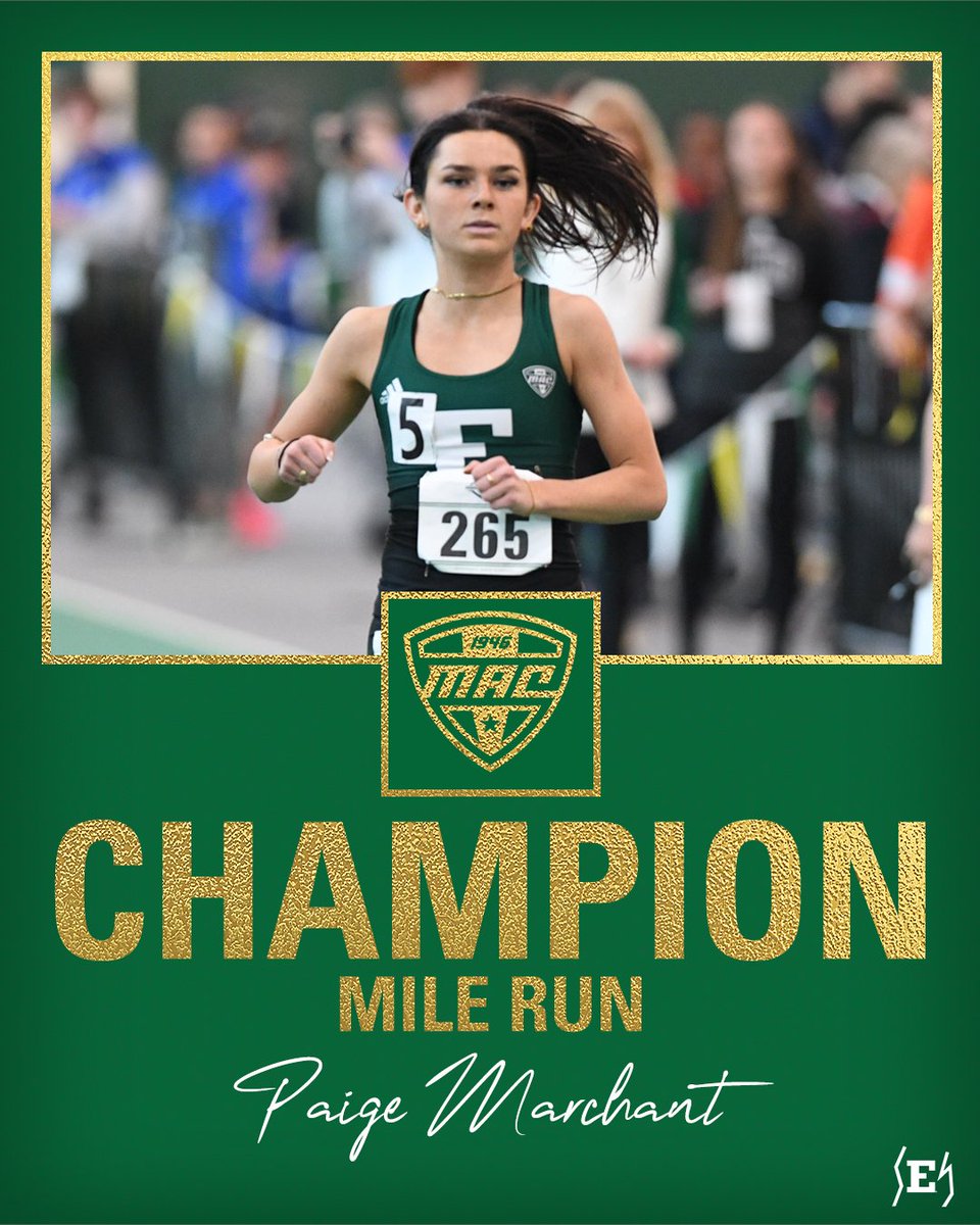 𝗔 𝗪𝗶𝗻 𝗶𝘀 𝗪𝗿𝗶𝘁𝘁𝗲𝗻 𝗼𝗻 𝘁𝗵𝗲 𝗣𝗮𝗶𝗴𝗲... Paige Marchant cruises to victory in the mile run final to claim gold for the Eagles at the 2024 @MACSports Championships!! #EMUEagles | #ChampionsBuiltHere