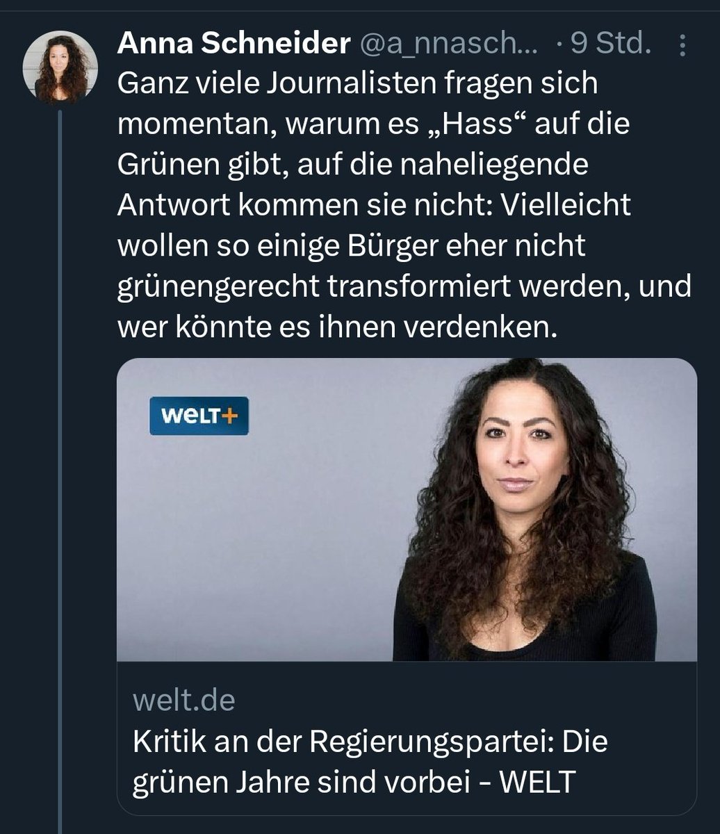 Der dümmste Tweet des Tages kommt mal wieder von 
<a href="/a_nnaschneider/">Anna Schneider</a>