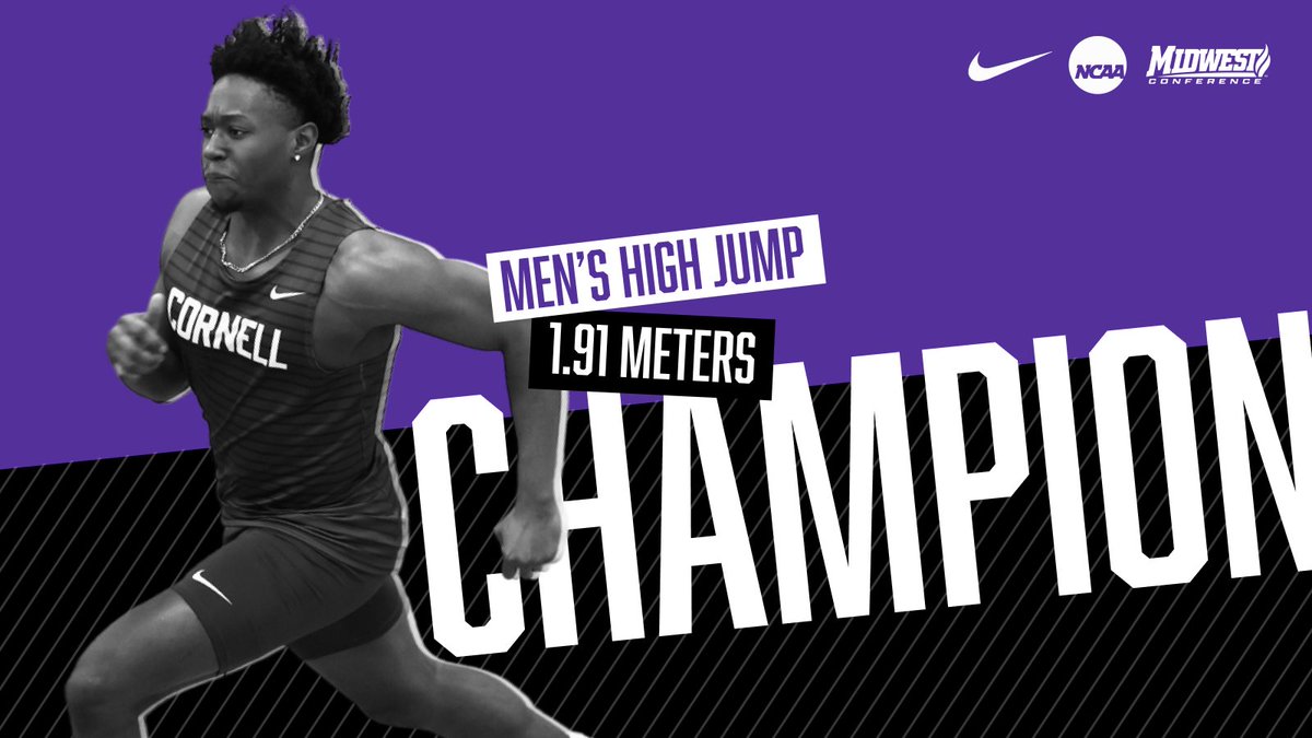 🥇𝑴𝑾𝑪 𝑪𝑯𝑨𝑴𝑷𝑰𝑶𝑵🥇 LaQuanta Crawford is your 2024 Midwest Conference Champion in the high jump with a PR jump of 1.91m / 6ft 3.25in! That jump ranks number 7 all-time indoors at Cornell! #Champion | #RamTough