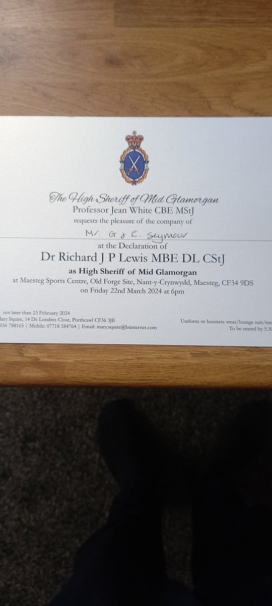 Today I was Honoured to be invited to the High Sheriff of Mid Glamorgan's Declaration. 
Looking forward to working with you @RLPrimaryCare @SWPVolunteers <a href="/swpolice/">South Wales Police</a>