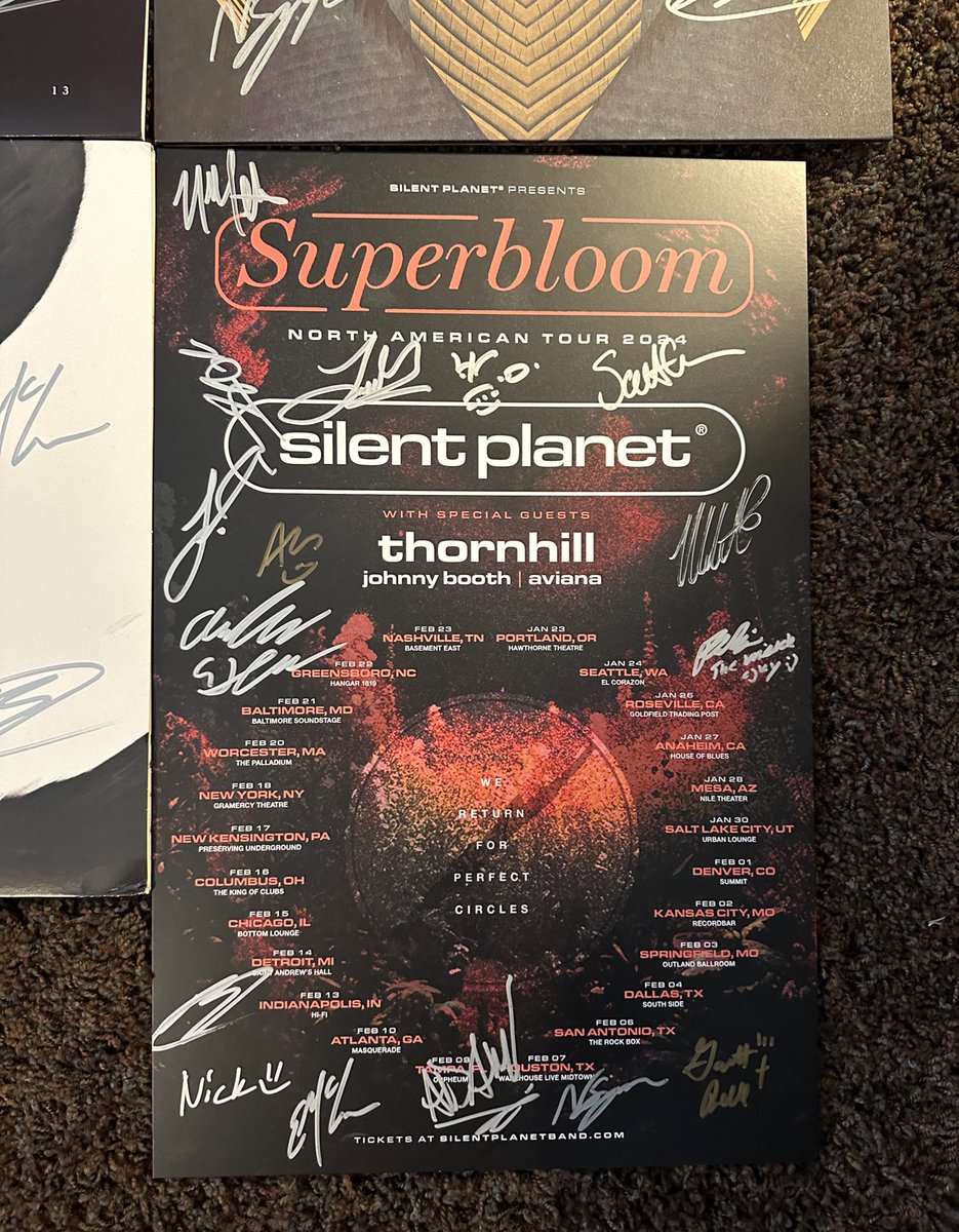 SUPERBLOOM tour haul. Final show of the tour was incredible. all bands blew me away. Do not sleep on Aviana and Johnny Booth. @SLNTPLNT @johnnyboothNY @thornhillmelb @avianaswe