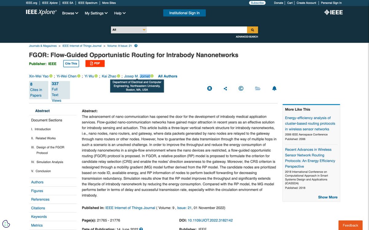 CorinneNokel's tweet photo. FGOR: Flow-Guided Opportunistic Routing for Intrabody Nanonetworks

Josep Miquel Jornet

#IntraBodyRouting 

#IntraBodyCommunicationNetworks

#IntraBodyNanoNetworks https://t.co/3GMMN1FB9t