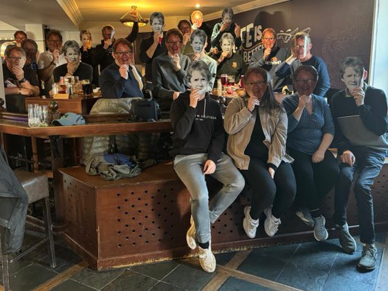 Love this🧡

With the match vs <a href="/GuernseyFC/">Guernsey FC</a> postponed the supporters still went for the jolly and took the Chairman with them ….well, almost! 

Great job contributing to  the Guernsey economy everyone👌

If there was ever a case of “wish you were here” this is it 😂

#UTR🧡