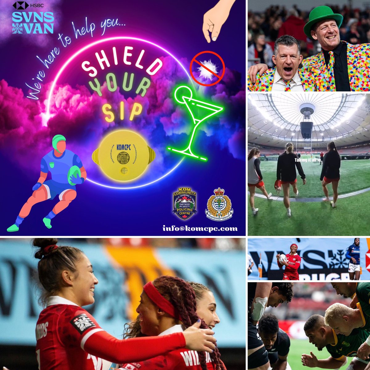 #VanRugby7s we will see you soon! 🫶🏻🍸🍹✅

Helping you to #StaySafe we will be distributing #FREE #DrinkShields in @bcplacestadium on #Level200! #Safeguarding you from the possibility of #DrinkSpiking. 🏉🍾🥃💚

#VanCommunityPolice #safetymeasures #ShieldYourSip #BCPlace #KOMCPC
