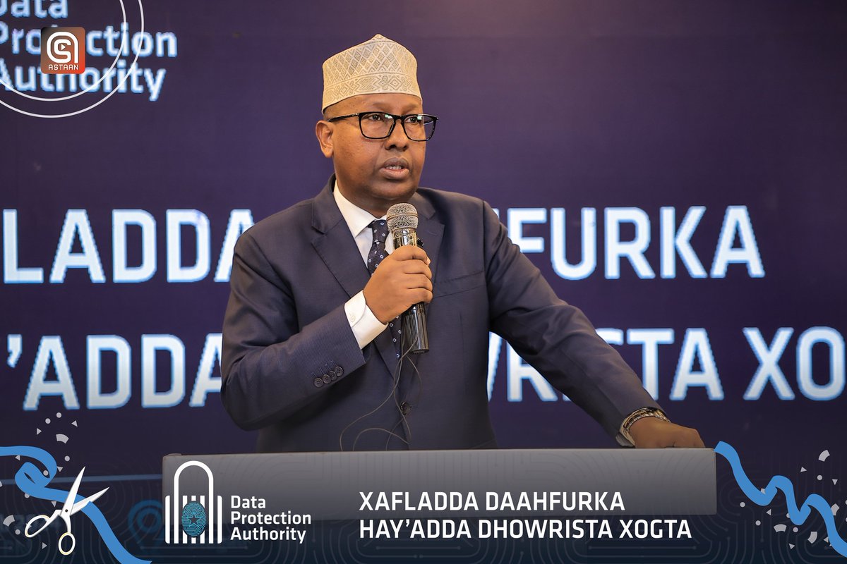 H.E <a href="/AhmedMoFiqi/">Hon. Ahmed FIQI</a> of <a href="/MoIFARSomalia/">Ministry of Interior, Federal Affairs & Rec</a>, delivering his opening remarks at #DPALaunch, highlighted the vital role of the Authority in safeguarding data privacy. Commending the <a href="/DPASomalia/">Data Protection Authority</a> team, he expressed hope that their performance would create a tangible impact across the country.