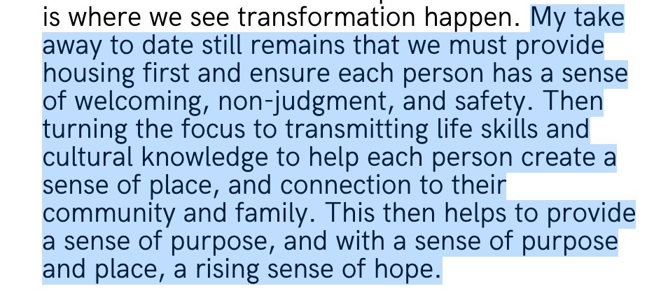 Fran Hunt-Jinnouchi is the ED of the Aboriginal Coalition to End Homelessness.  She knows how to end homelessness.  

Now we just need to replicate and scale this for everyone.