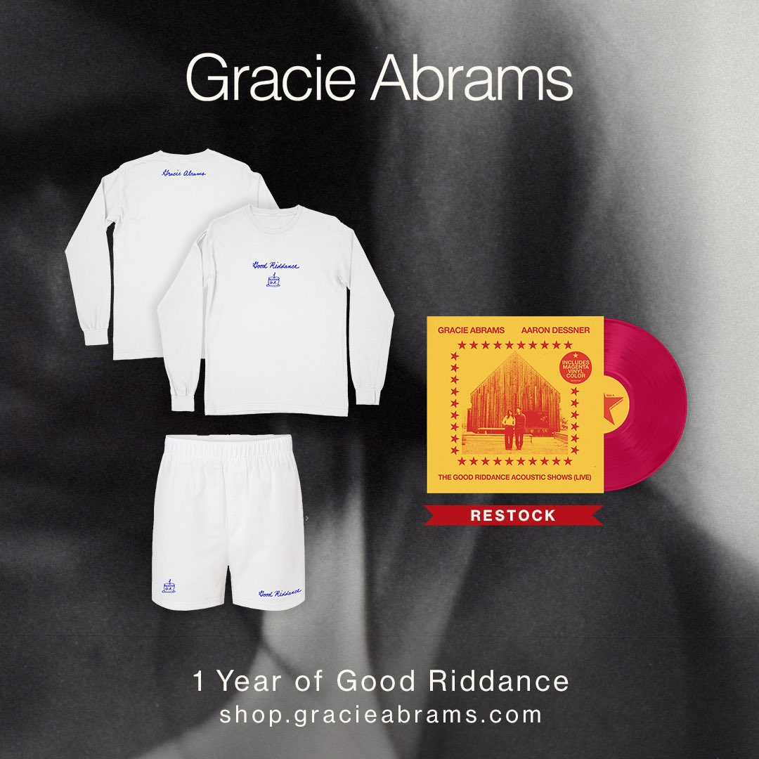 Happy 1st birthday Good Riddance 💙 shop.gracieabrams.com