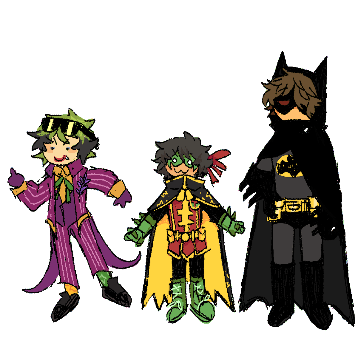 Cu4k_'s tweet photo. Los luckiti como la peli de legobatman:]

No dejen al cuakitis usar el traje otra vez-

#Luckity #Luckityfanart https://t.co/7F75tGEvbT
