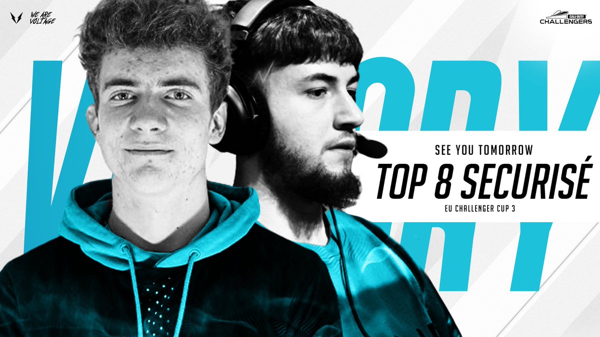 EU CHALLENGER CUP 3 🏆

TOP 8 sécurisé ✅

🔹<a href="/Kaazox/">KZX</a> <a href="/Eddz_7/">Eddz</a> <a href="/Naqho1/">Naqho</a> <a href="/Wivenn_/">Wivenn🐳</a>
🔸@Vezi0k

Rendez-vous demain #WeAreVoltage⚡️