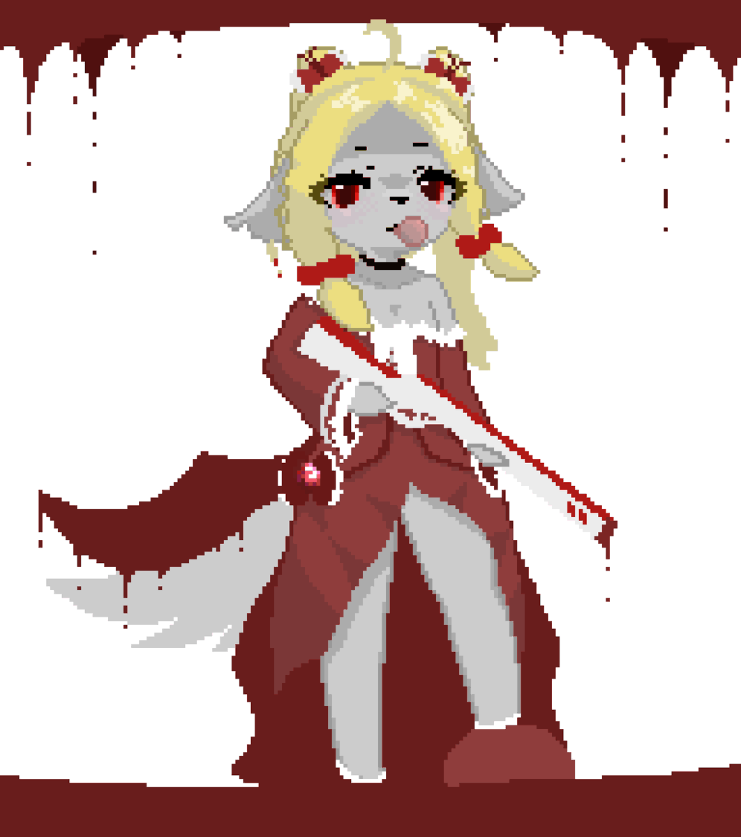 Pahtycle's tweet photo. a bold and bloody princess #furryart #pixelart https://t.co/DjocpNKkYu