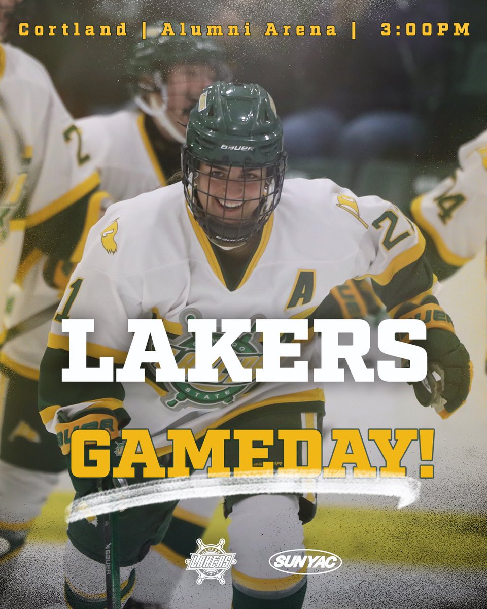 SUNYAC Semi-Final! 3pm puck drop. Let’s go, Lakers!