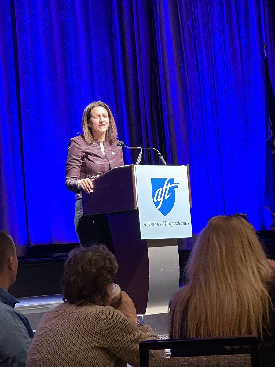 <a href="/MelindaJPerson/">Melinda Person 🍎✌🌈</a> brings greetings from <a href="/nysut/">NYSUT</a> at the 2024 <a href="/AFTunion/">AFT</a> Eastern Leader Meeting &amp; introduces Randi Weingarten. #solutiondrivenunionism