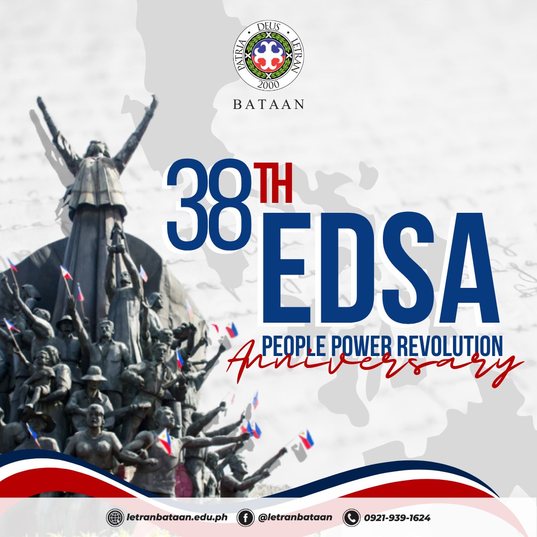 Today, February 25, 2024, marks the 38th anniversary of the Edsa People Power Revolution. Let's reflect on the unity and democracy it represents, and honor the courage of those who defended our freedom. Arriba!