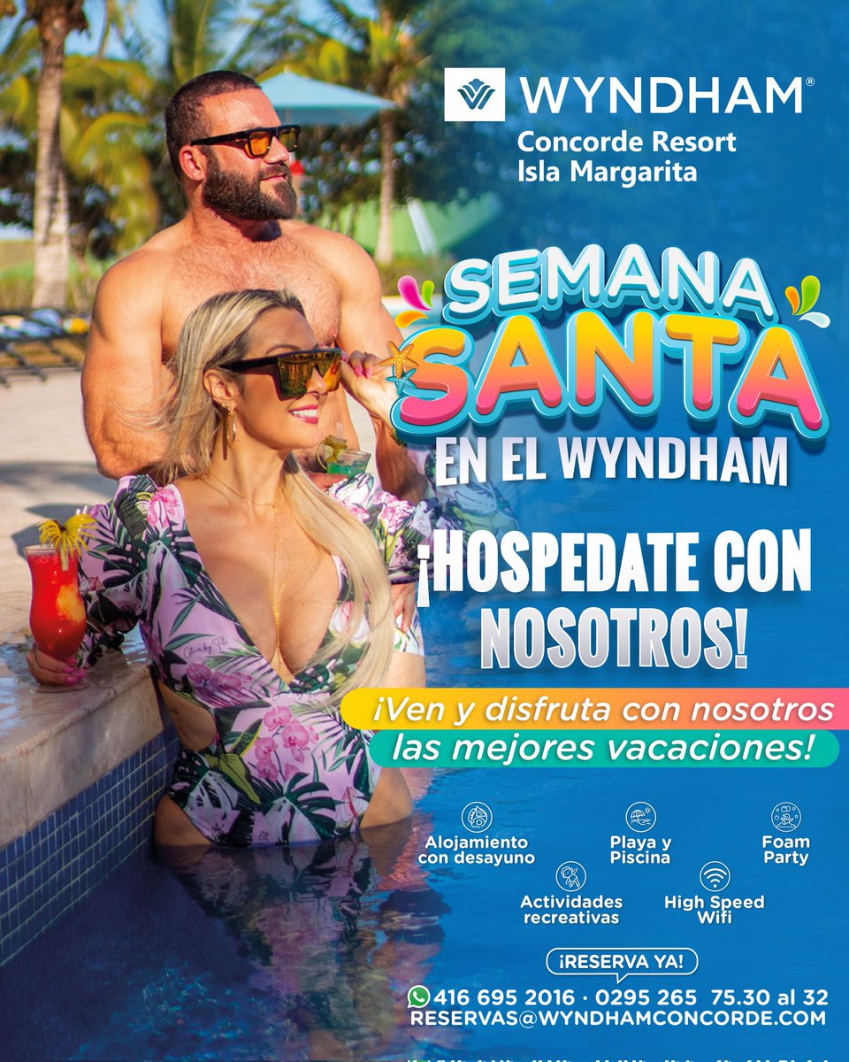 ¡Celebra la Semana Santa en el paraíso! 

¡Ven y descubre la magia de la Isla de Margarita en el Hotel Wyndham Concorde! Reserva ahora y vive unas vacaciones inolvidables. 🌺🌴