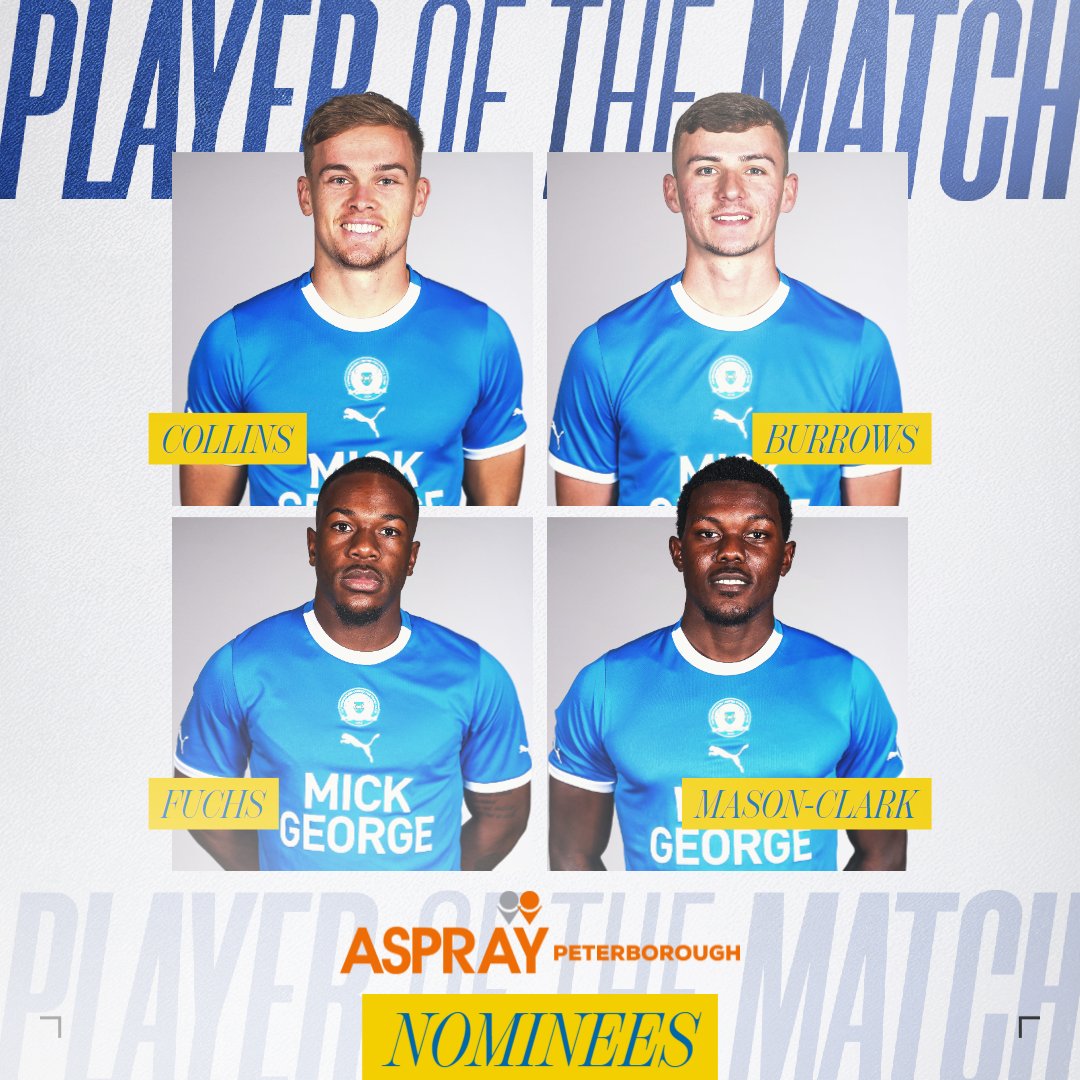 📊 | Who was your Player of the Match against Cambridge United? Vote below 👇 Player of the Match brought to you by @AspPeterborough. #pufc