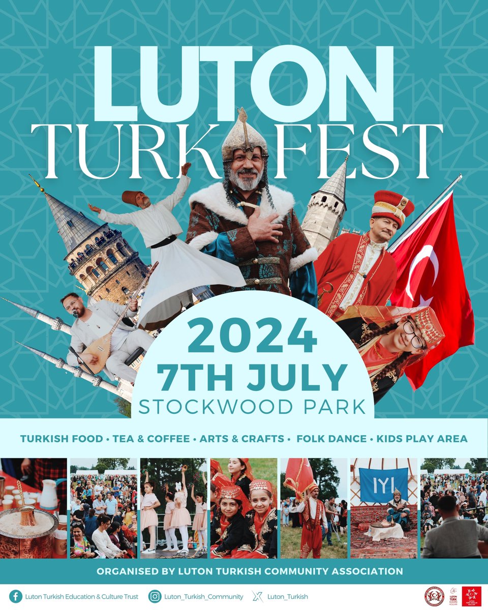 luton_turkish's tweet photo. Are you ready for LUTON TURK-FEST 2024?🤩🇹🇷💥

Date: 7th July 2024
Location: Stockwood Park

Everyone is welcome! 🙌🏼 https://t.co/Z3FXFfR423