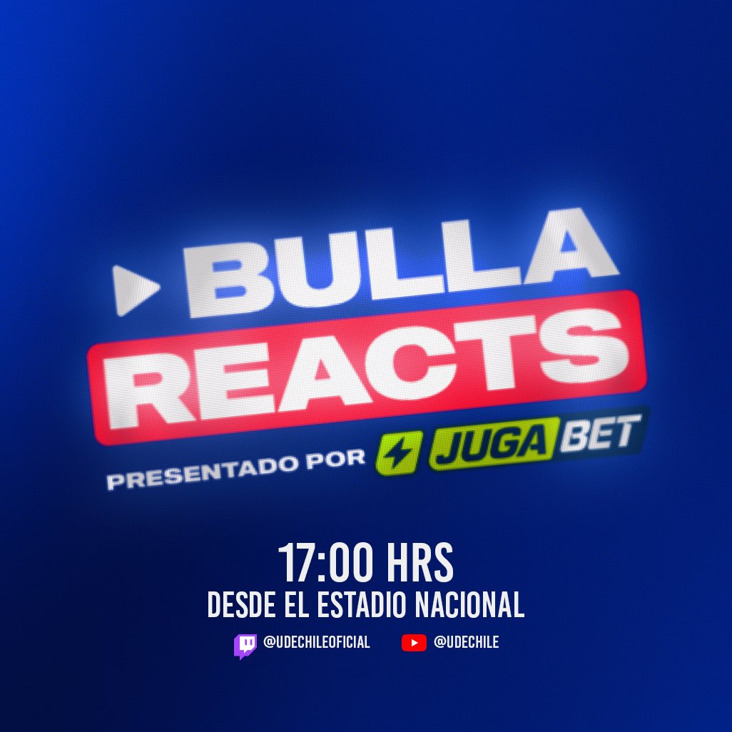 NicoMinano11's tweet photo. Amigos azules con mucho orgullo los dejo invitados a la transmisión del partido en #BullaReacts. Proyecto que al fin es realidad y que nos tendrá relatando los partidos de la U desde el micrófono institucional. A las 17:00 horas en el youtube y twitch de @udechile 

#VamosLaU 🤘 https://t.co/g4szt5yAsq