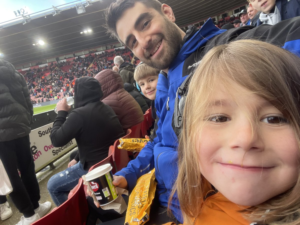 At St Mary’s with my boys for the (rainy) game

#saintsfc <a href="/SouthamptonFC/">Southampton FC</a>