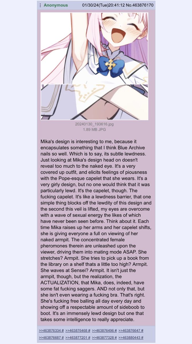 CryingEmojiman's tweet photo. Anon understands Mika’s design https://t.co/lhgA0MIW5r
