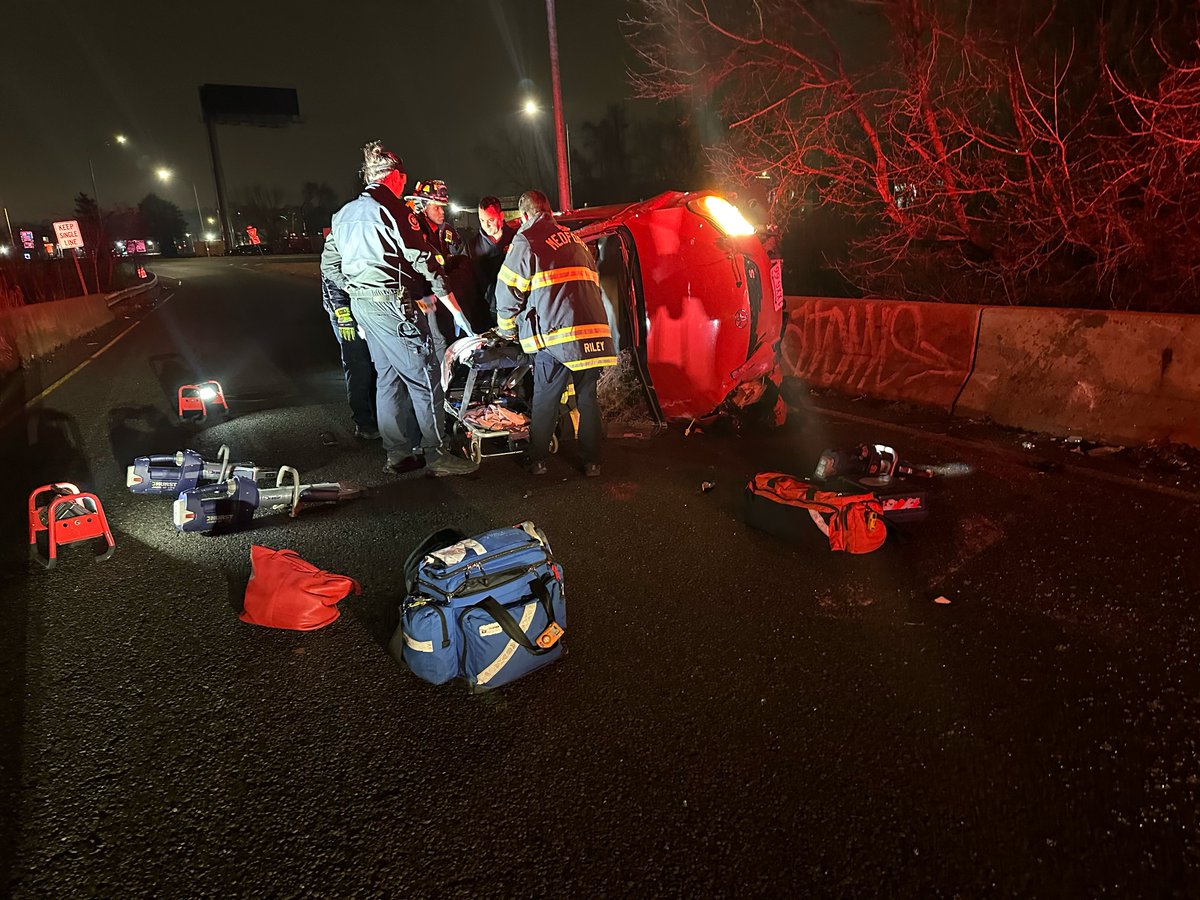 At midnight, Engine One, Ladder One, C2 responded with Armstrong Ambulance, State PD and Medford PD, to a single car rollover on I93 south. Crews stabilized the scene and extricated a person from the vehicle.
One person was transported to the hospital with non-life threatening
