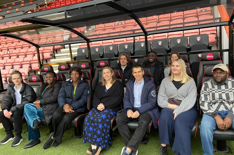 bournemouthuni's tweet photo. Students from the BU Business School recently engaged with AFC Bournemouth for a focus group on equality, diversity and inclusion (EDI).
Find out more: https://t.co/sNBWtS2q0e
#BUBigMatch #AFCB https://t.co/n4uitJzH9l