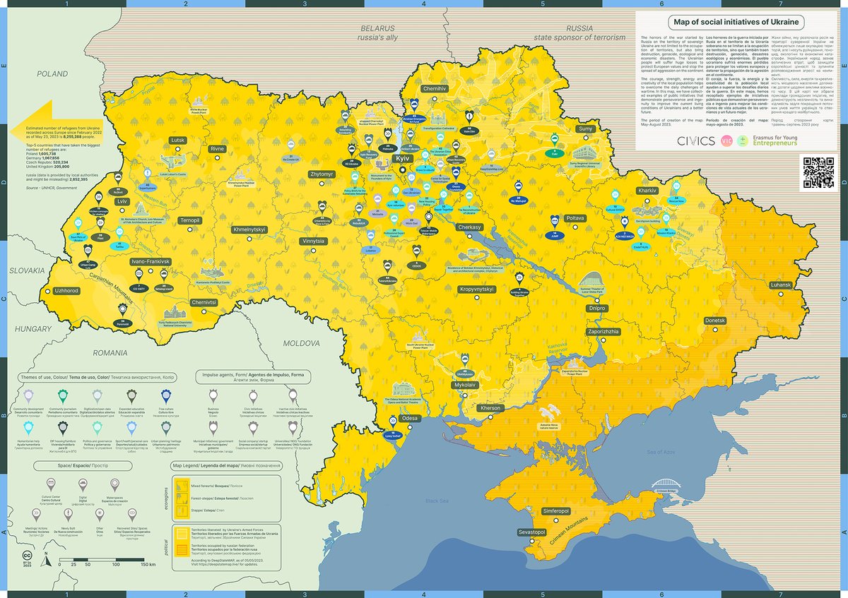 💥Hoy se cumplen dos años de la Guerra de  🇺🇦#Ucrania  y publicamos el #Mapa de Iniciativas Sociales de Ucrania: iniciativas ciudadanas #autoorganizadas que contribuyen a paliar los estragos del conflicto, fomentando la #resiliencia, las redes de #ayudamutua y la #solidaridad.