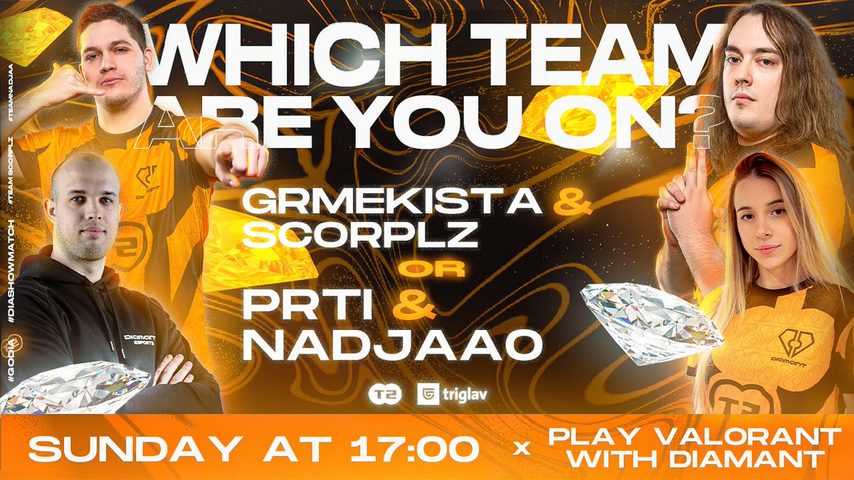 Come game with us TOMORROW at 5 💎 Team🇸🇮 @grmek77 & @scorp_lz (Youtube) VS Team🇷🇸 @prtiVAL & @nadjaa0_ttv (Twitch) + lucky viewers that get to join in 🤩