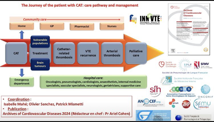 #CAT and #care pathway : Great achievement!
A collective national, multi-disciplinary work (clinicians, nurses, pharmacists)
Supervision @INNOVTE1 , with @lasfmv @AFSOS_officiel @FrenchCardioOnc 
 @SNFMI_Medical @SPLF_SocPneumo @SFMU_MS @anocef @SFGG @sfh @SFAR_ORG @ONCORIF