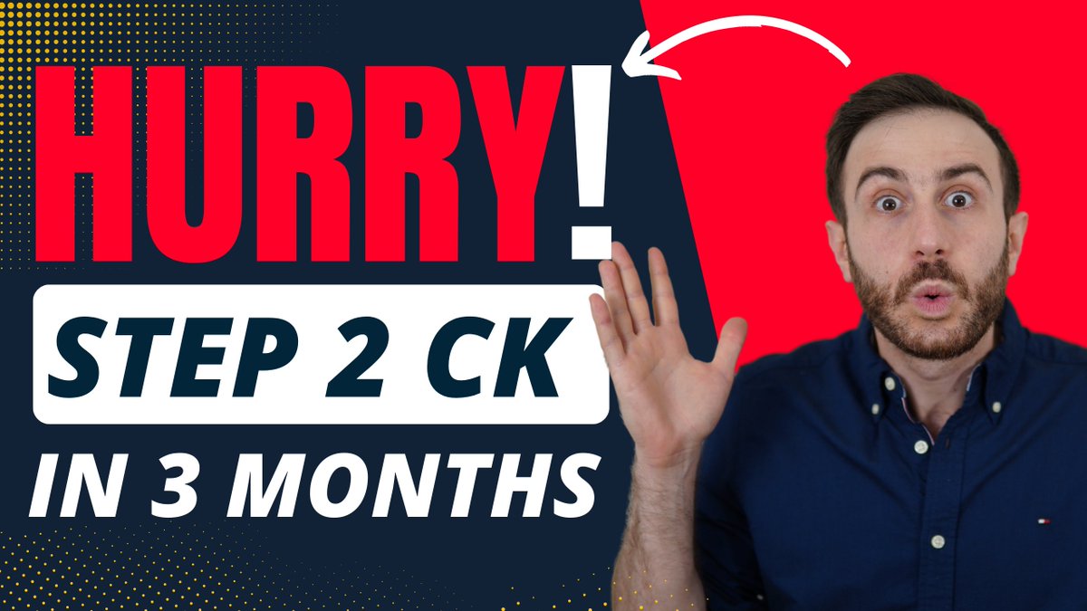 malkeasaad's tweet image. ⚡️ USMLE STEP 2 CK in 3 months
📚🏆 Proven Study Schedule and Plan

🎬 Watch Now: youtu.be/z6-KwlxXHfA
➡️ thematchguy.com/usmle-tutoring/

#step2ck #studyschedule #usmle