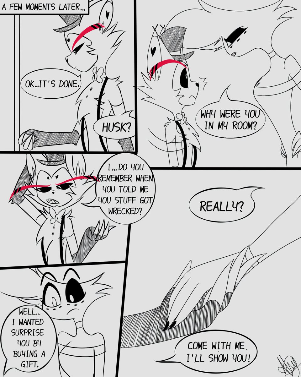 Alissontsuki's tweet photo. "A Gift for Angel Dust❤️" part 2/?
#HazbinHotel #huskerdust #huskerhazbinhotel #HazbinHotelAngelDust #HazbinHotelFanart https://t.co/aA6iAauyDT