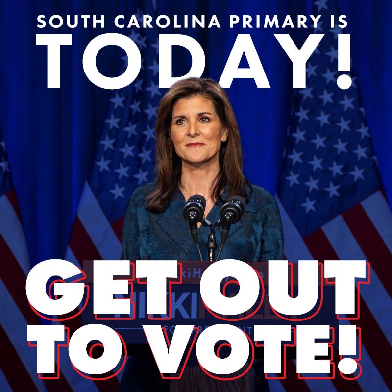 Today is the day! Get out and vote South Carolina. It’s time to make America strong and proud. ❤️🗳️🇺🇸 scvotes.gov