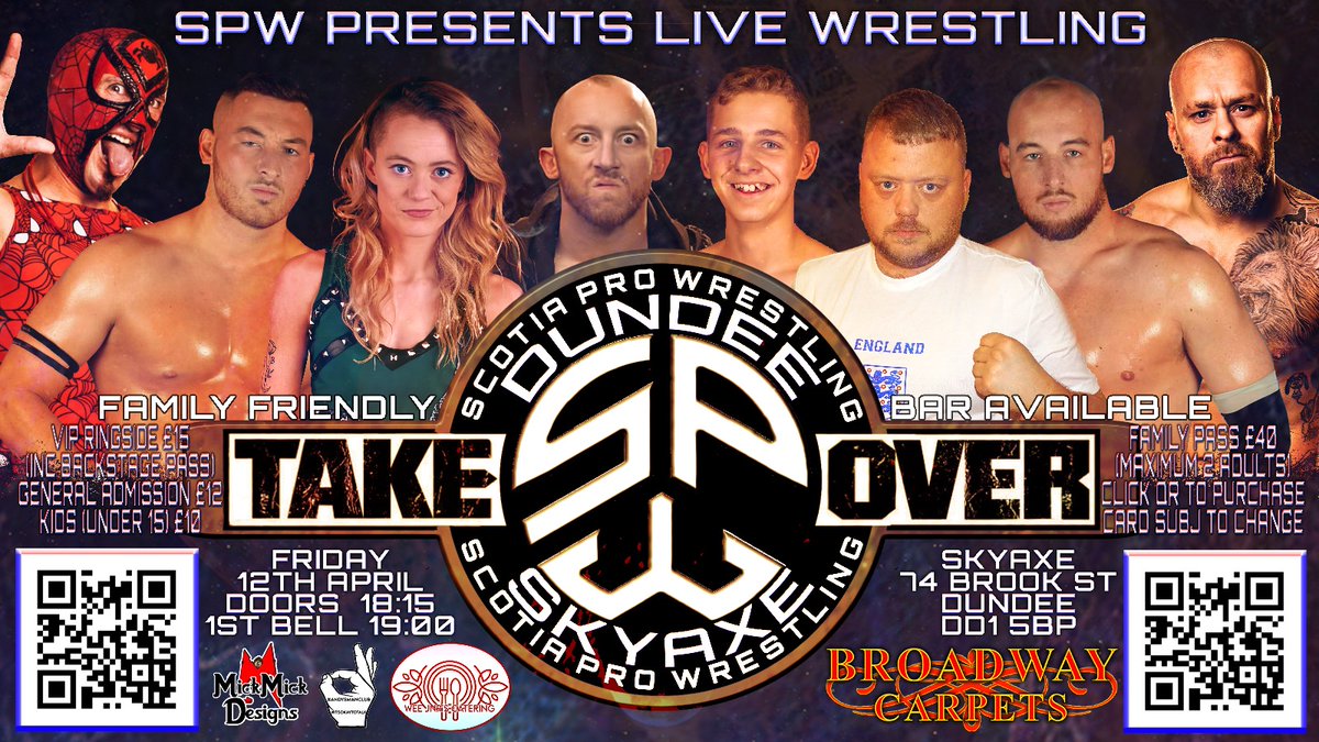 🌟🌟 APRIL 12th 🌟🌟 SPW are coming to Skyaxe Dundee. Belter of a line up 🔥 Dundee's own Alex clark , CJ Banks, BT Gunn, Rosie Nyte and many more. Tickets are on sale now via the link below 👇 ringsideworld.co.uk/event6791/scot…