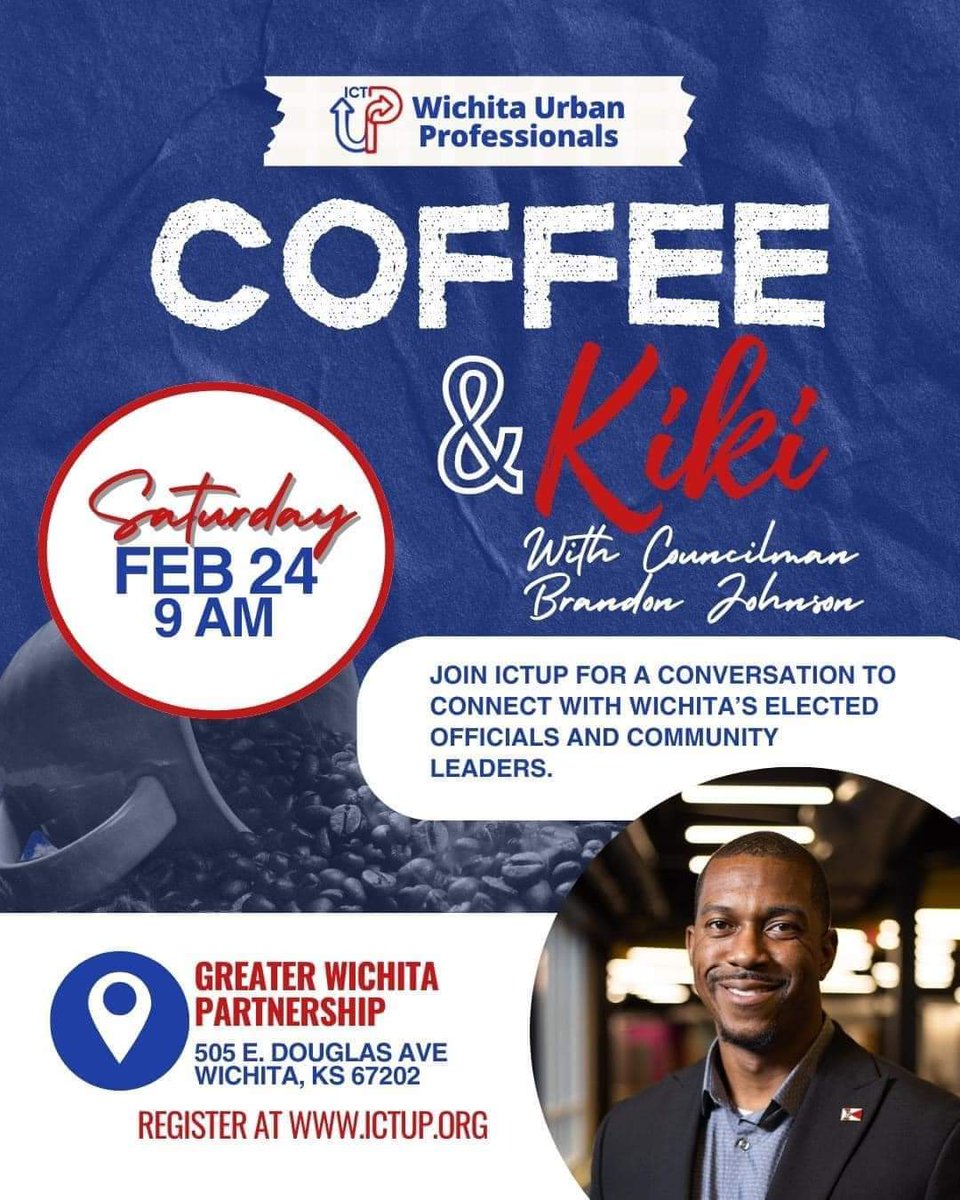 Join us this morning! Connect with your county, city, and school board elected officials hosted by Wichita Urban Professionals!