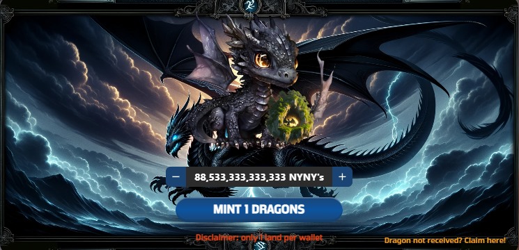 Mint you abyssal now, exclusive dragon and exclusive farm!

If you don't have nyny tokens to mint, wait for the launch on 02/26/2024

#game #nft #abyssal #BTC #BNB #BSC #NYNY