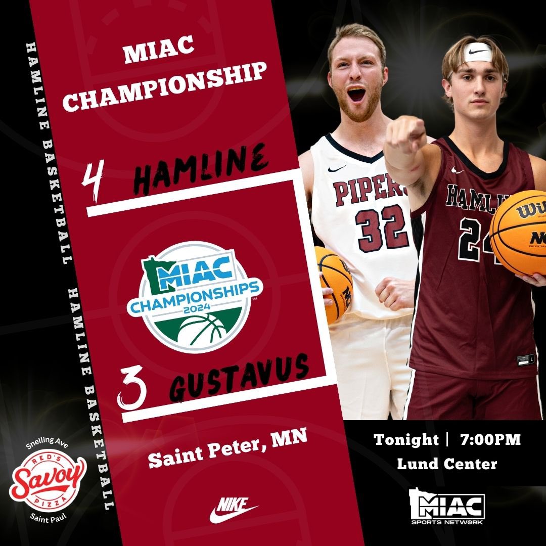 Piper Game Day heads back to Saint Peter for the MIAC Championship!
#d3hoops #RollPipes 
💻 miacsportsnetwork.com