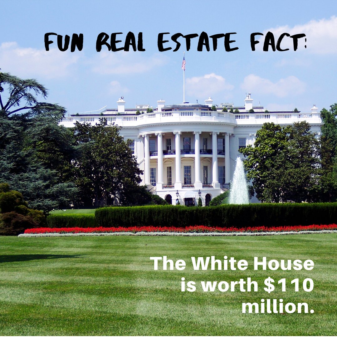 The White House is worth $110 million. 😱

#realestate #omg #stats #factsandfigures #interesting
 #AskDomailleRealEstate #LoveWhereYouLive #RochesterMNRealEstate #ByronMNRealEstate #ByronMNRealtor #RochesterMNRealtor