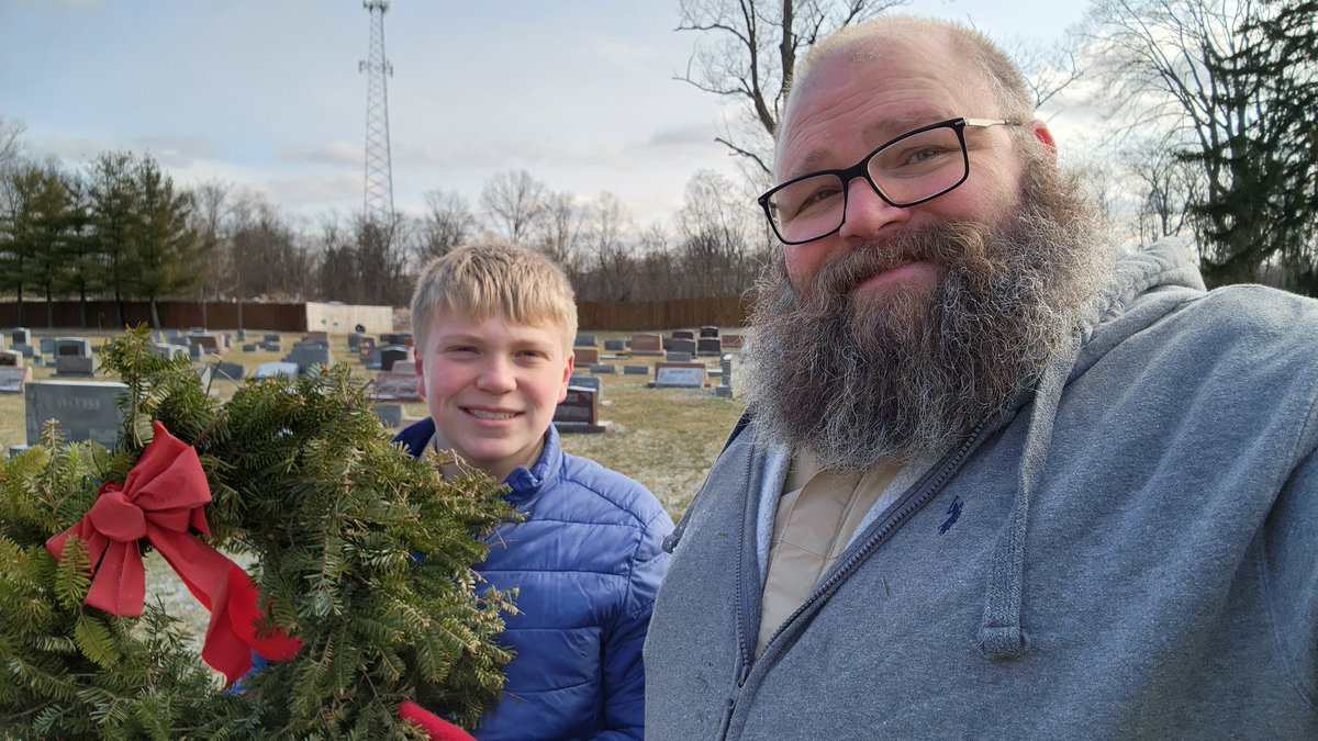 Connor and I helped remove wreaths for Wreaths Across America.