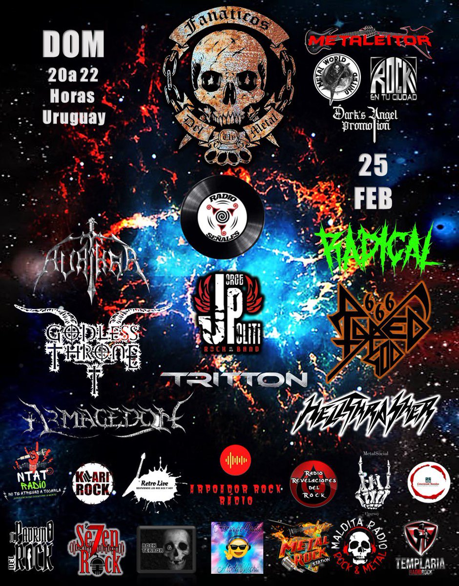 Rockers, este domingo sonará la música del <a href="/trittonmetal/">TRITTON</a> en radio desde #Uruguay 🇺🇾 junto a grandes bandas de México 🇲🇽 y de América Latina 🌎💥

El programa:#FanáticosDelMetal <a href="/Pablo54325994/">Fanáticos Del Metal</a> 🎙
El enlace: radioseniales.com 📻
La hora: 8 pm Uruguay / 5 pm CDMX 🔥