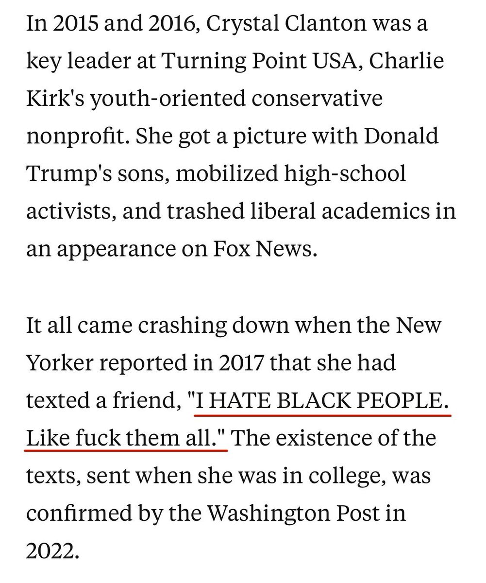 PettyLupone's tweet image. Clarence Thomas just hired Crystal Clanton to be his law clerk. 

I thought he was all about merit, but this definitely looks like favor, eh Tommy?

Now who is Crystal Clanton? So glad you asked…