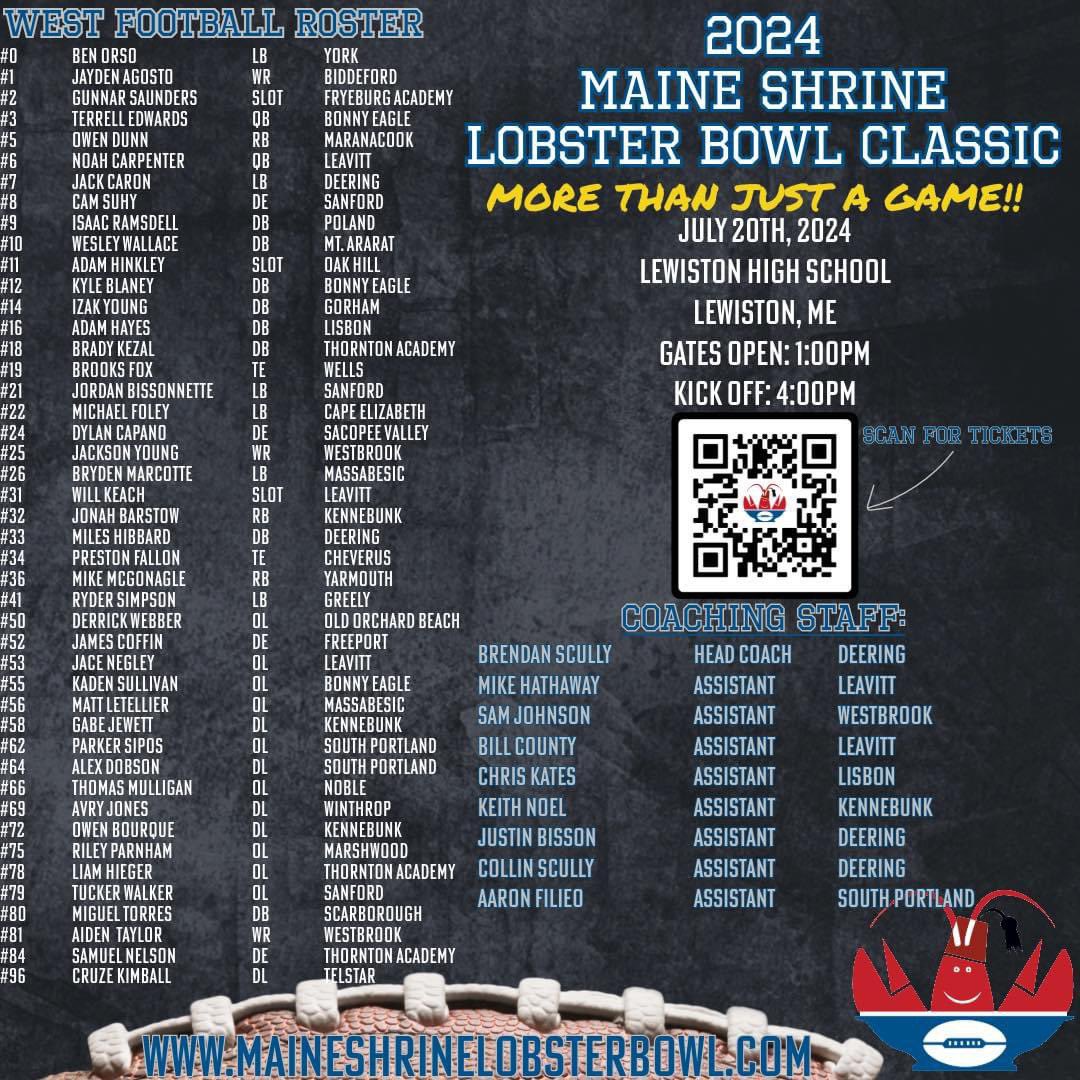 It’s more then an honor and more then an All Star game.  <a href="/JonahBarstow/">Jonah Barstow</a> #32,  the prefect event to close an epic high school chapter and head to <a href="/EndicottFB/">Endicott College Football</a> to play at the college level.  Congratulations,  roster full of hammers!