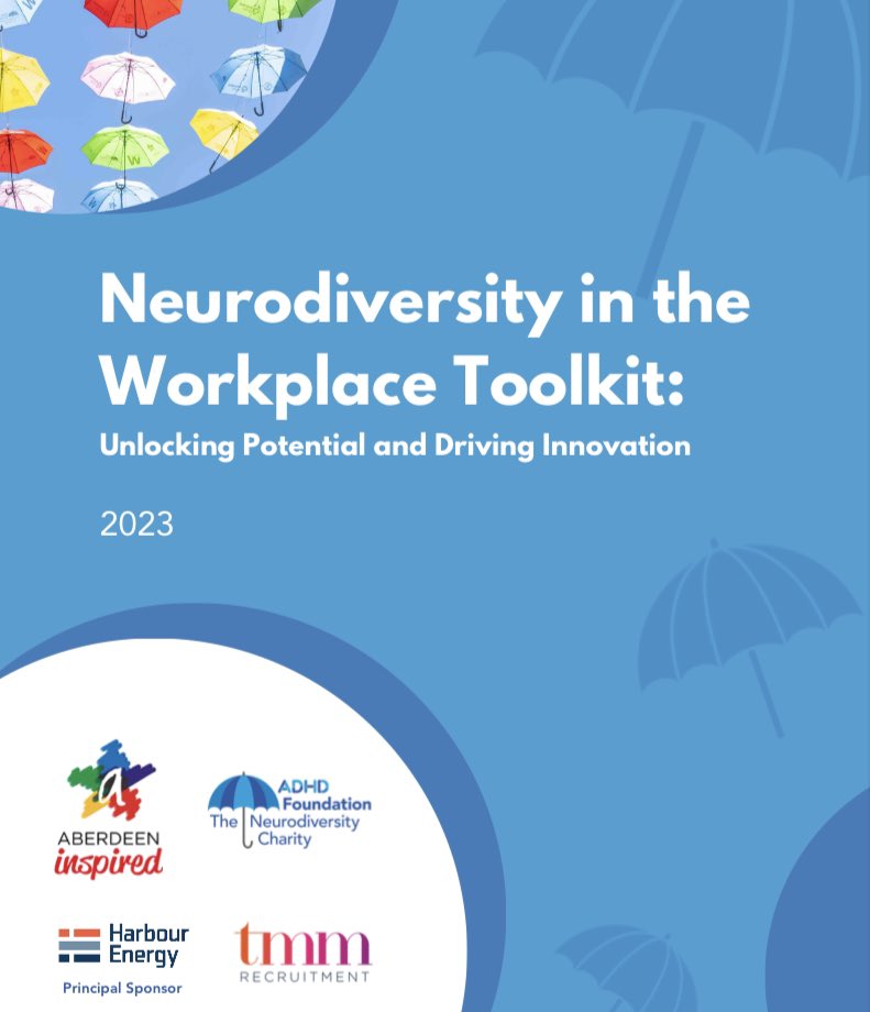 The Neurodiversity Umbrella Project returns to Aberdeen in 2024. Businesses who want to participate contact @AbdnInspired Download the free toolkit for Neurodiversity in the Workplace here: aberdeeninspired.com/images/ADHD-Fo… @Audrey4ASNK @AndrewBowie_MP @abrdnInv_UK @StephenFlynnSNP ☂️🏴󠁧󠁢󠁳󠁣󠁴󠁿