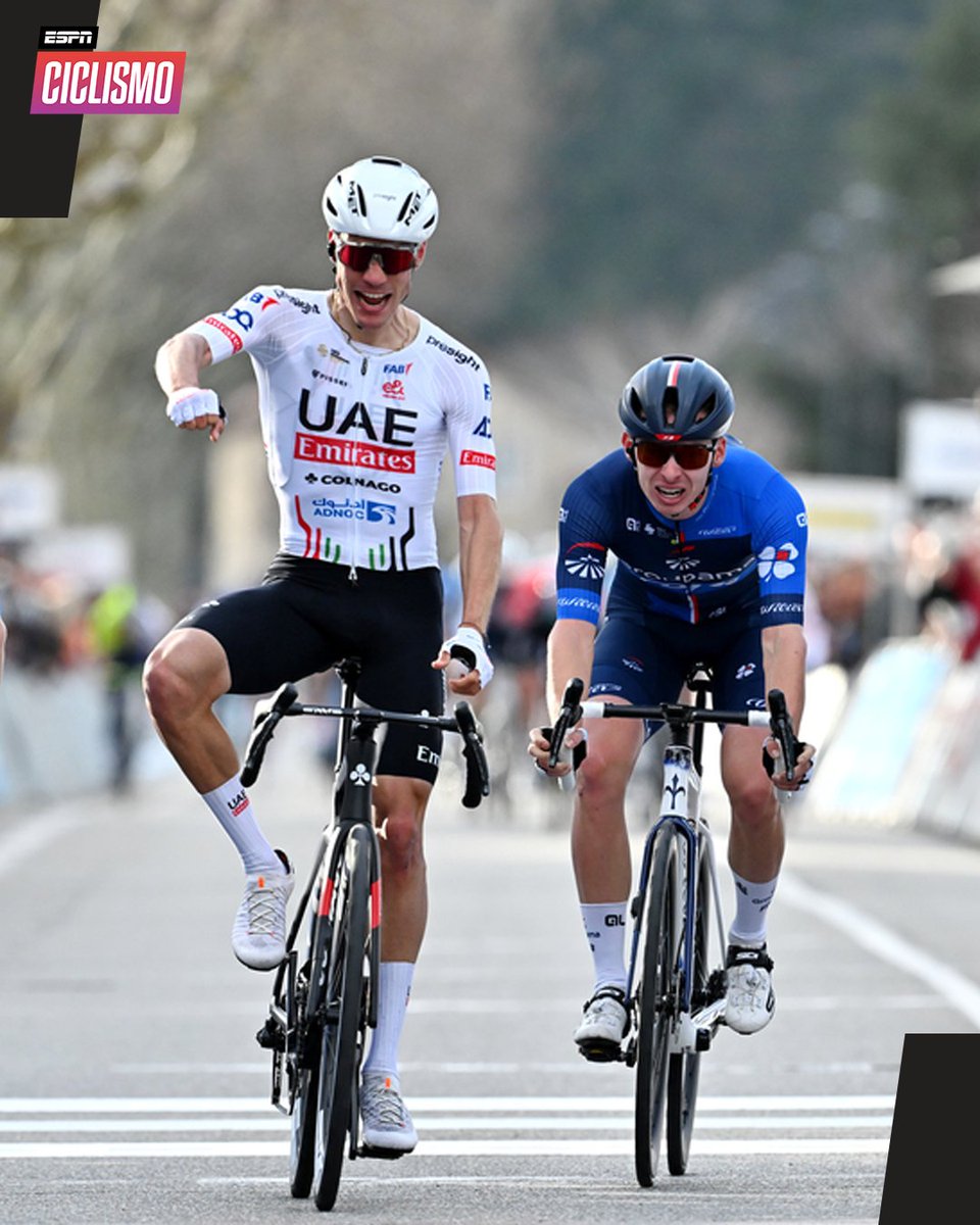 ESPNCiclismo's tweet photo. ¡TRIUNFO DE #AYUSO! 👊🇪🇸
El español prevaleció en el sprint y conquistó la Faun-Ardeche. Romain #Gregorie fue segundo y Mattias #Skjelmose finalizó tercero.
#BDA24 https://t.co/vXmHhwMlLg