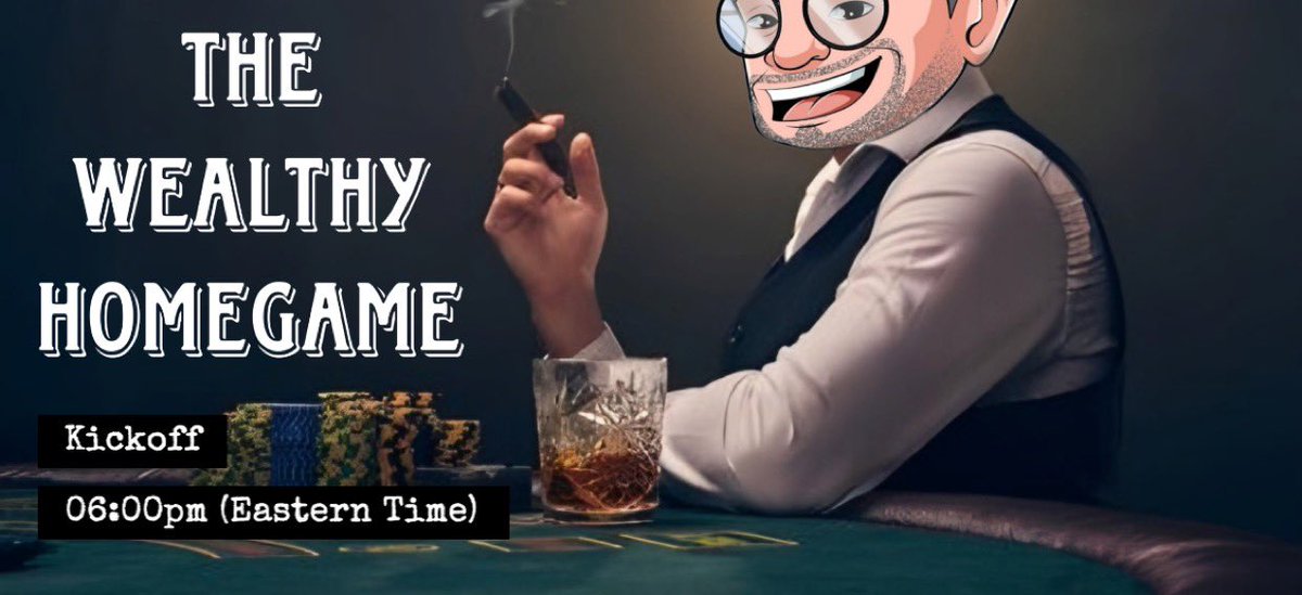 Tonight, <a href="/TheWealthyNFT/">The Wealthy</a> will have its first HomeGame Poker Tournament ♣️♦️

NFTs &amp; cash ( $USDC / $SOL ) as prizes.

Starts at 06:00pm (Eastern Time).
Join the Discord server if you like Poker and have some skills to show! 😮‍💨