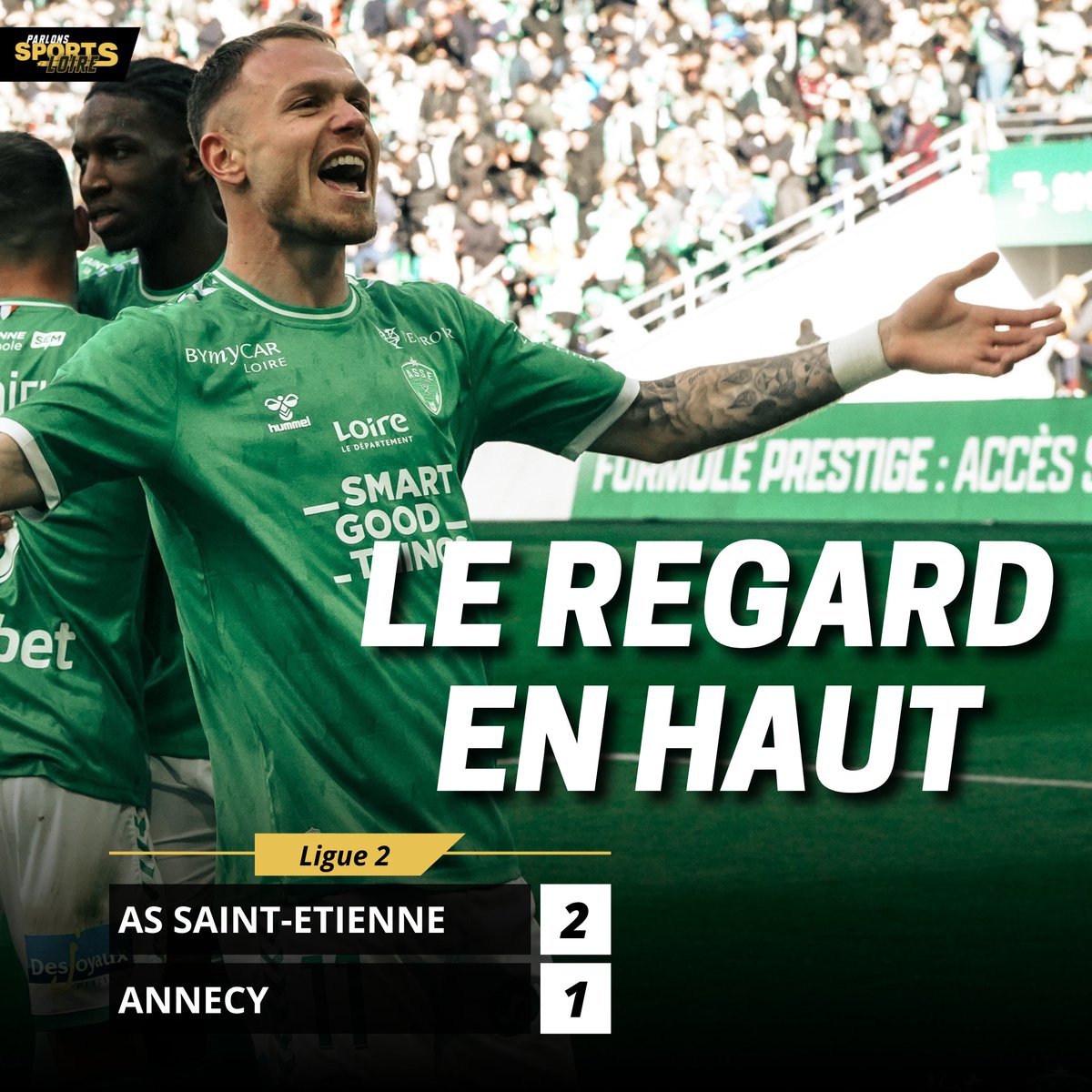 ParlonsSportsL_'s tweet photo. Les Verts confirment leur renouveau à domicile en s’imposant difficilement face à Annecy. L’ASSE se rapproche du duo de tête au classement.

📷 https://t.co/h9UmdhqoTj

#ASSE #ASSEAFC https://t.co/N7fnqVw9bF