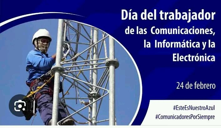 TomasEscalonaE1's tweet photo. Muchas felicidades a todos los trabajadores de las comunicaciones en su dia.
#EnLineaConElMundo.
#LasTunas .
@Las_Tunas_ONEI . https://t.co/NWU6ZZVCoT