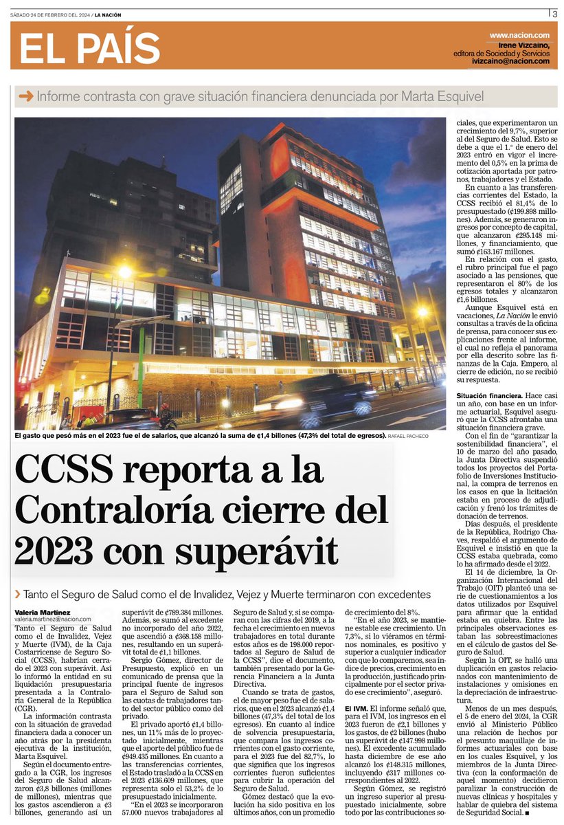 La diferencia entre ingresos y gastos en la CCSS no constituye un “superávit”, es una ESTAFA. Los asegurados pagan por un servicio hoy y no reciben citas médicas años después. Los “contadores de frijoles” en Hacienda empujan con alevosía a los asegurados a las medicina privada.