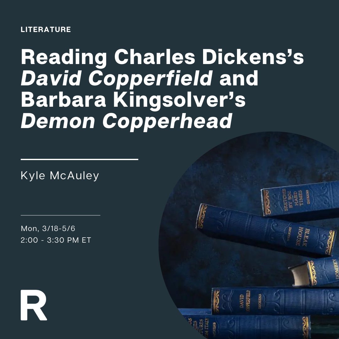 Roundtable_92NY's tweet photo. Beloved Roundtable expert @kylemcauley returns on 3/18 for this close reading of Charles Dickens’ David Copperfield and its contemporary re-telling, Barbara Kingsolver’s Demon Copperhead. 

Register: https://t.co/2W1nl865ah https://t.co/fzaB0W7Njr